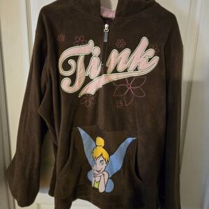 Disney Tinker Bell Brown Hoodie with Pink Script